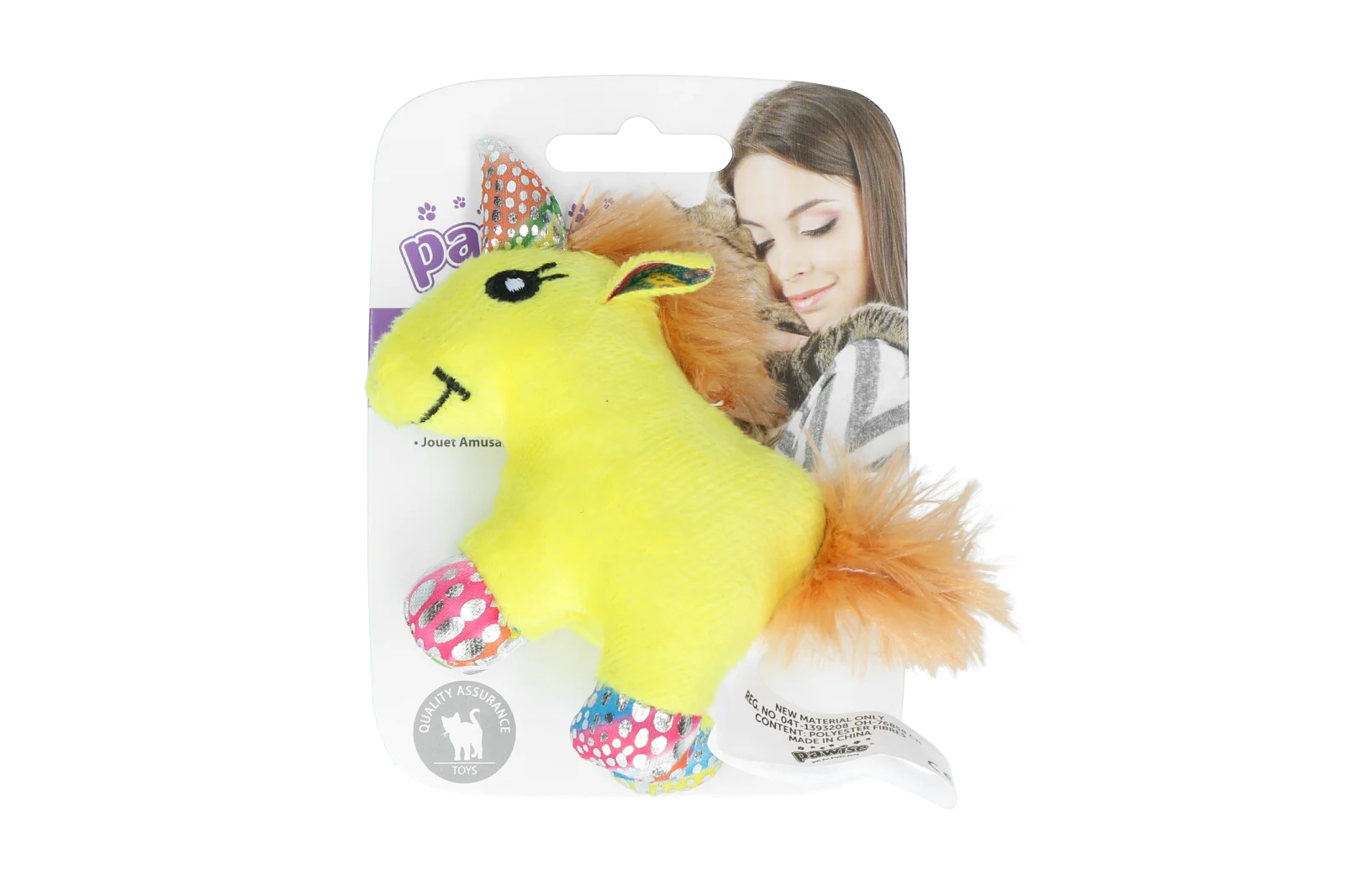 Przytulanka dla kota z kocimiętką i piórkami, 12 x 8 cm – Pawise meow meow life Unicorn - obrazek 2