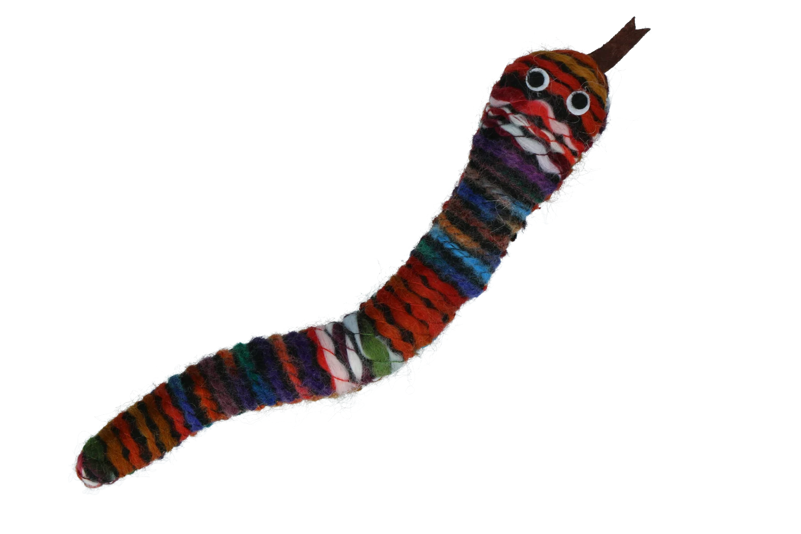Dziana zabawka dla kota w kształcie węża z kocimiętką i piszczałką, 23 cm – Pawise Wool-Wool life Slang - obrazek 5