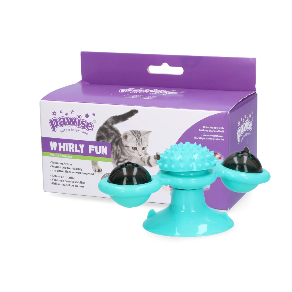 Obrotowa zabawka dla kota z przyssawką i dzwoneczkiem – Pawise Twirly Whirly Cat Toy - obrazek 1