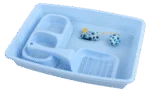 Zestaw startowy dla kociaka z kuwetą i miską na karmę, niebieski – Pawise Kitten Starter Set