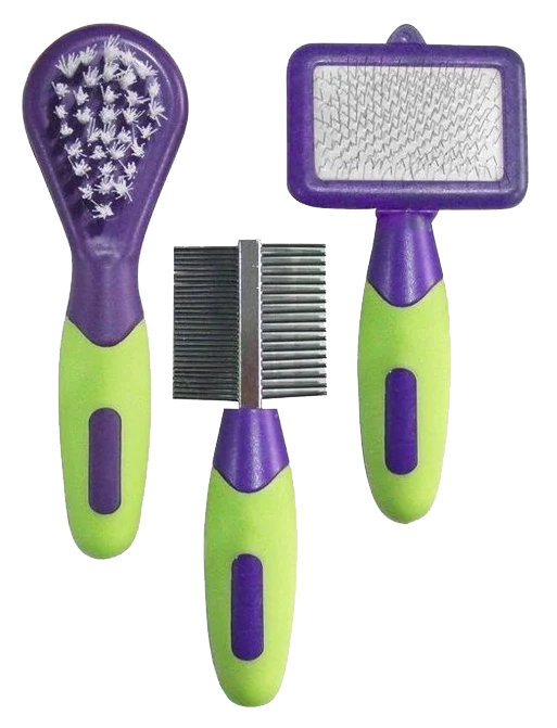 Zestaw pielęgnacyjny dla królików i gryzoni z 3 szczotkami o długości od 12 do 13 cm – Pawise Grooming Kit Rodents & Rabbits - obrazek 3