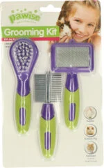 Zestaw pielęgnacyjny dla królików i gryzoni z 3 szczotkami o długości od 12 do 13 cm – Pawise Grooming Kit Rodents & Rabbits