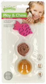 Drewniane i luffowe klocki do gryzienia dla królików i gryzoni – Pawise Wooden Loofah Pretty Toys No2