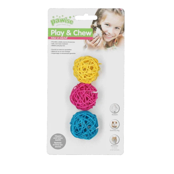 Kolorowa piłka do gryzienia dla królików i gryzoni – Pawise Play & Chew Balls