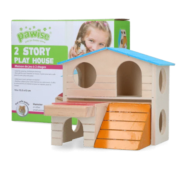 Domek dla gryzoni z 2 piętrami, 15 x 12 cm – Pawise 2 Story Play House