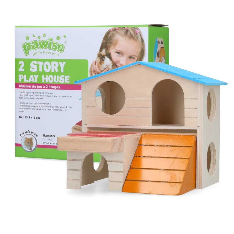 PAWI39162.png Domek dla gryzoni z 2 piętrami, 15 x 12 cm – Pawise 2 Story Play House - obrazek 1