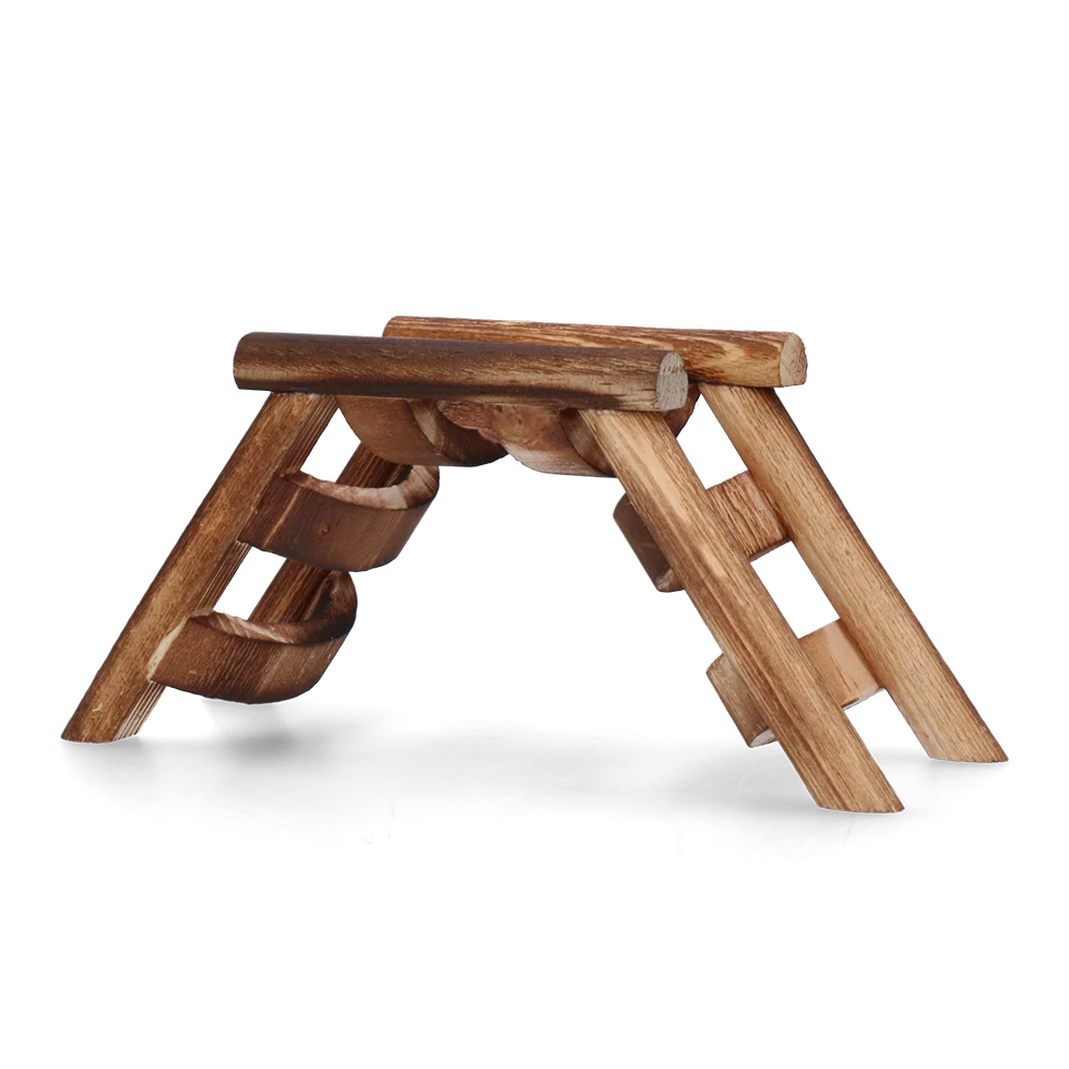 Drewniana drabinka dla chomika, 17 x 8 x 7 cm – Pawise WD Ladder Toy - obrazek 2