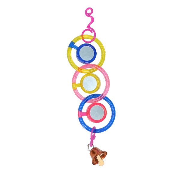 Łańcuszek z lusterkami dla ptaków z dzwoneczkiem, 24 cm – Pawise Spinner Mirror Chain
