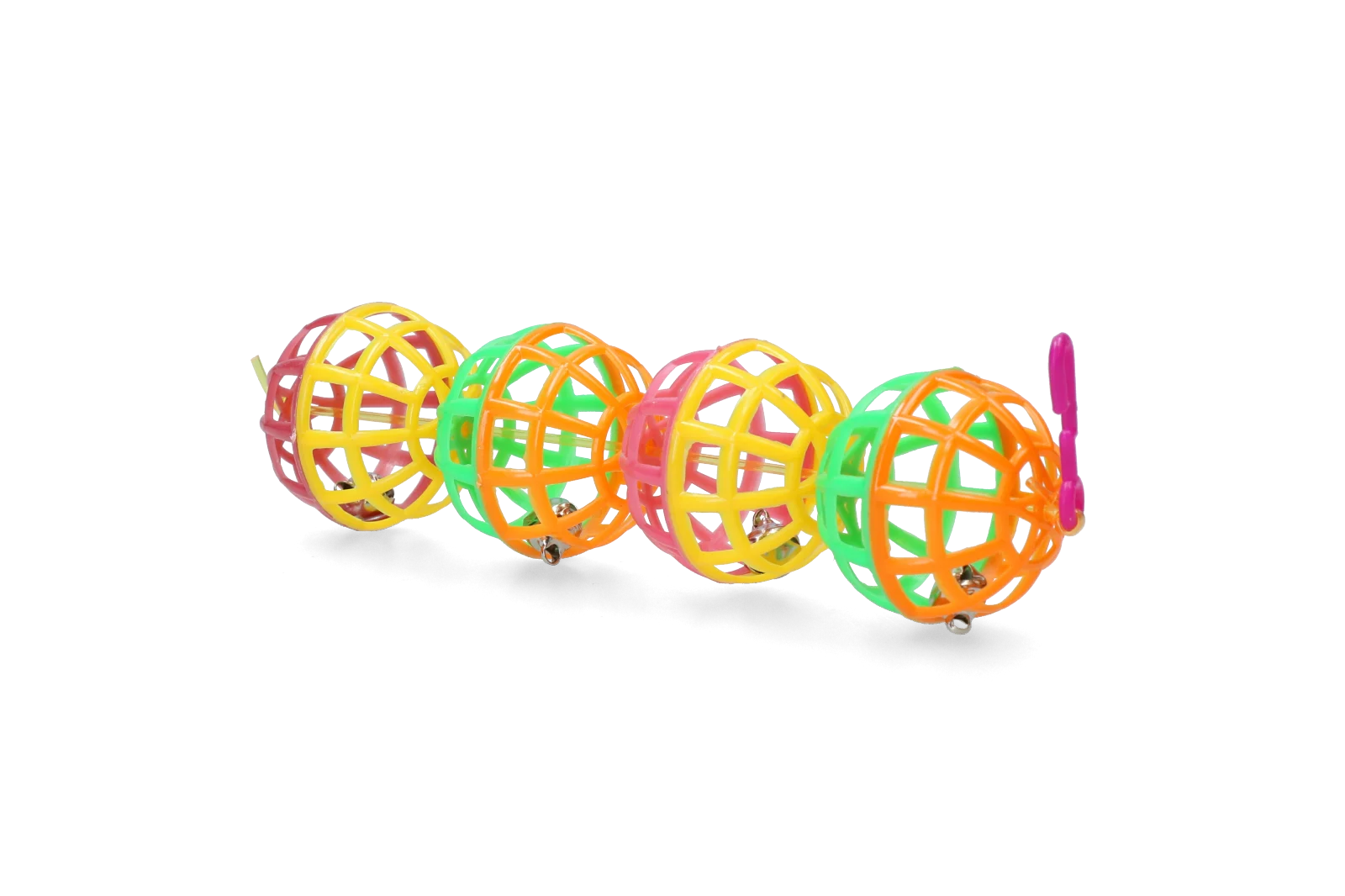 Wiszące piłki dla ptaków z dzwoneczkami, 4 sztuki, 16 cm – Pawise Balls Hanging - obrazek 2