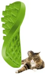 Szczotka silikonowa dla kotów długowłosych, zielona – Pet + Me Cat Hair Brush - obrazek 4