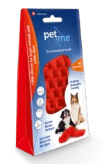 Szczotka silikonowa dla psów długowłosych, czerwona – Pet + Me