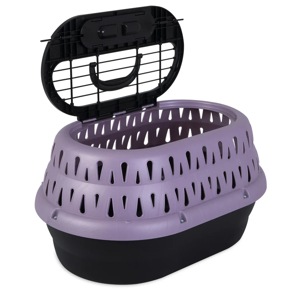Transporter dla kota z otwieranym wiekiem, fioletowy, 48,3 x 31,8 x 27,4 cm – Petmate Top Load Cat Kennel - obrazek 3