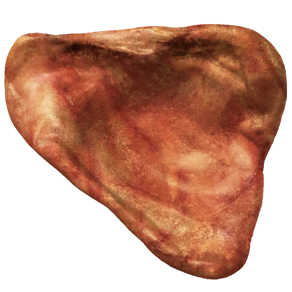 Zabawka do gryzienia z nylonu w kształcie świńskiego ucha o smaku bekonu, 10 cm – Pet Qwerks Pig Ear M - obrazek 2