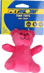 Pluszowa zabawka dla psa z piszczałką, różowa, ok. 10 cm – Petsport Tiny Tots Teddy