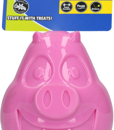 Zabawka dla psa z gumy TPR z otworem na przysmaki, 12 cm – Petsport Mojo Friends Świnka L