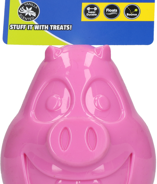 Zabawka dla psa z gumy TPR z otworem na przysmaki, 12 cm – Petsport Mojo Friends Świnka L