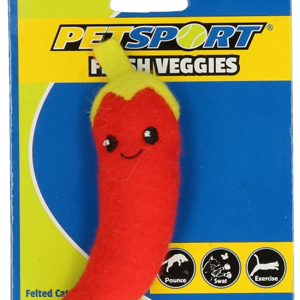 Zabawka dla kota Papryczka chili z kocimiętką i polarem – Petsport Fresh Veggies