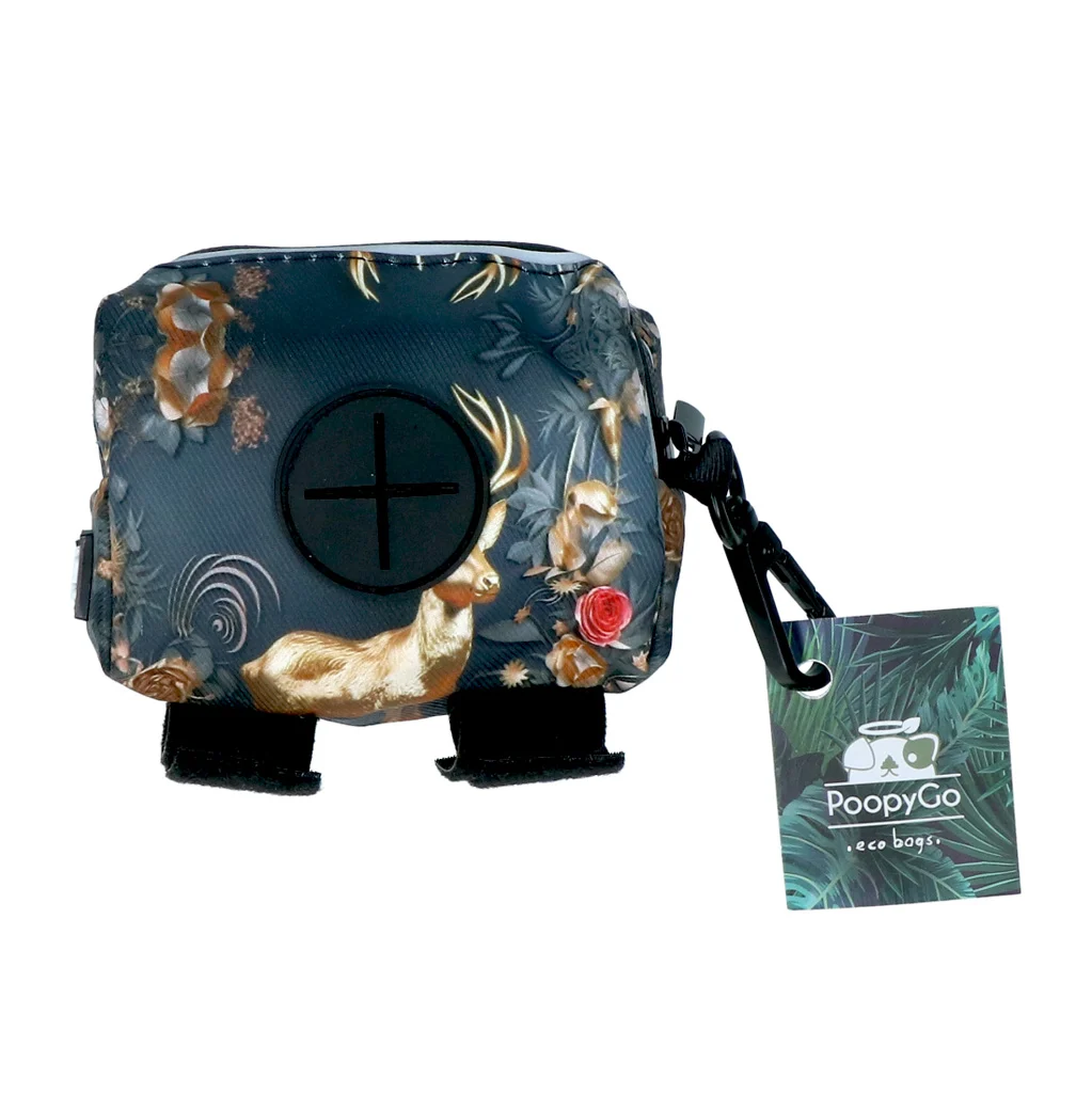 Materiałowe etui na woreczki na odchody z zamkiem błyskawicznym – PoopyGo Eco Bag Edelhert - obrazek 1