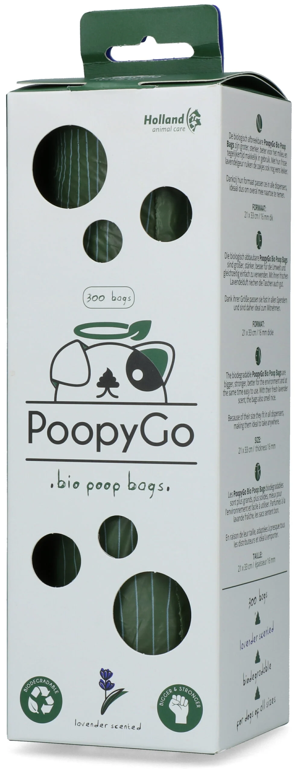 Biodegradowalne woreczki na psie odchody o zapachu lawendy, 300 sztuk w pudełku – PoopyGo Eco friendly Tissue Box - obrazek 2