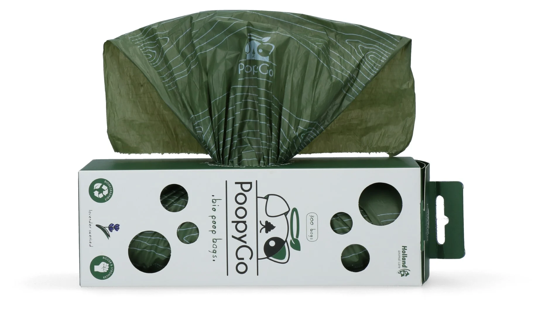 Biodegradowalne woreczki na psie odchody o zapachu lawendy, 300 sztuk w pudełku – PoopyGo Eco friendly Tissue Box - obrazek 4