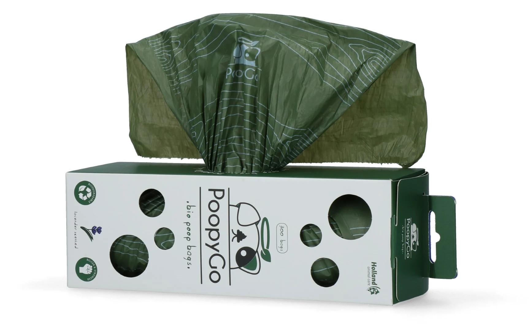 Biodegradowalne woreczki na psie odchody o zapachu lawendy, 300 sztuk w pudełku – PoopyGo Eco friendly Tissue Box - obrazek 5