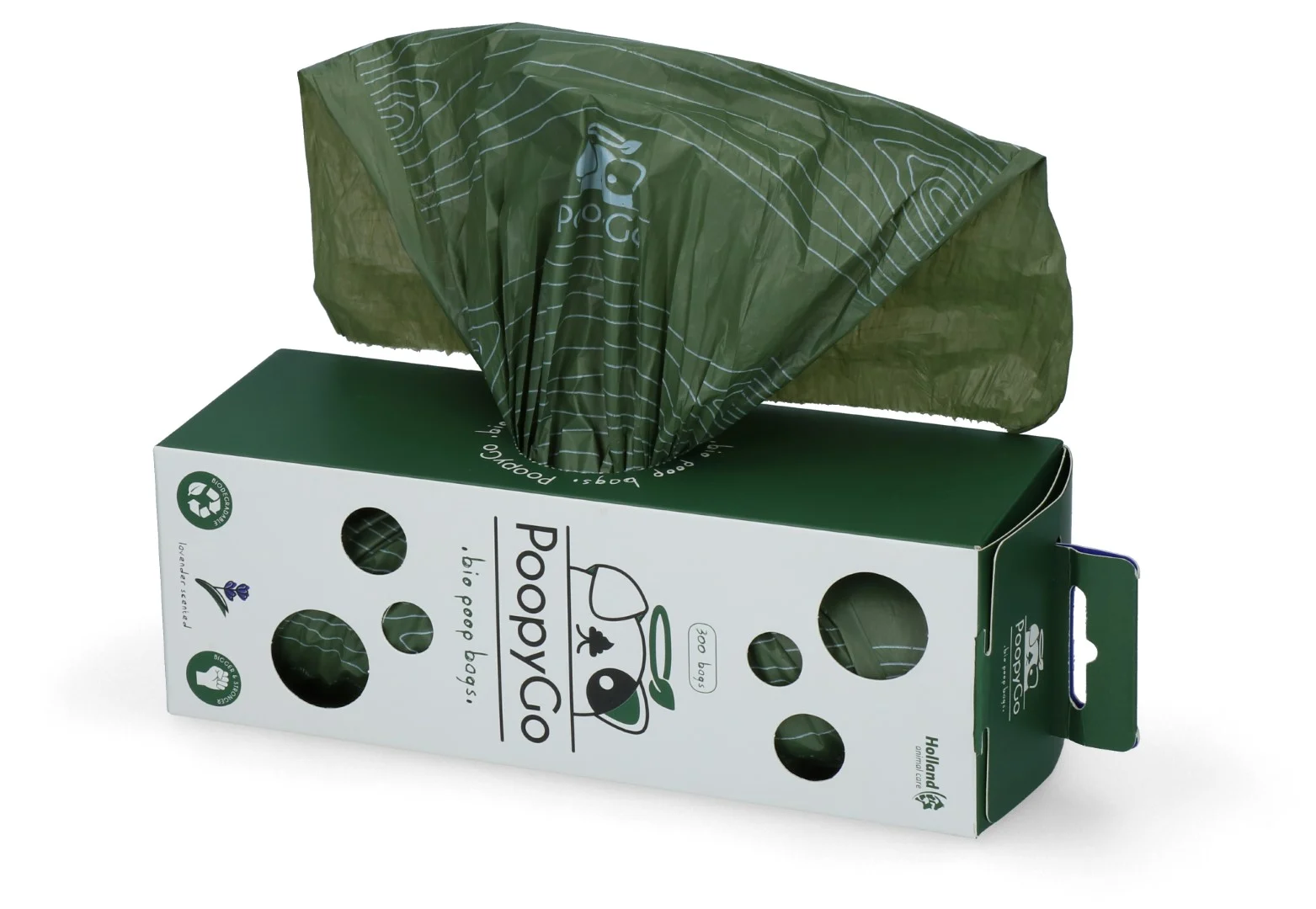 Biodegradowalne woreczki na psie odchody o zapachu lawendy, 300 sztuk w pudełku – PoopyGo Eco friendly Tissue Box - obrazek 6