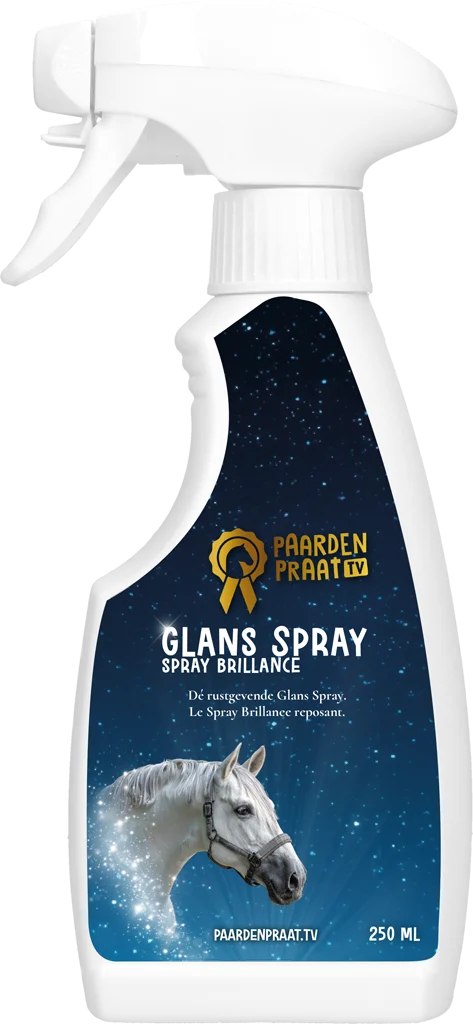 PRAA02650.png Spray nabłyszczający do grzywy i ogona konia, ułatwiający rozczesywanie, 250 ml – Paardenpraat TV Glans Spray - obrazek 1