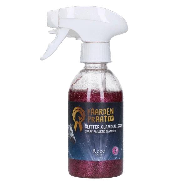 Brokatowy spray dla koni, różowy, 250 ml – Paardenpraat TV Glitter Glamour Spray