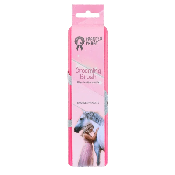 Szczotka dla konia do masażu i kąpieli, różowa M, 17,5 cm – Paardenpraat TV Grooming Brush