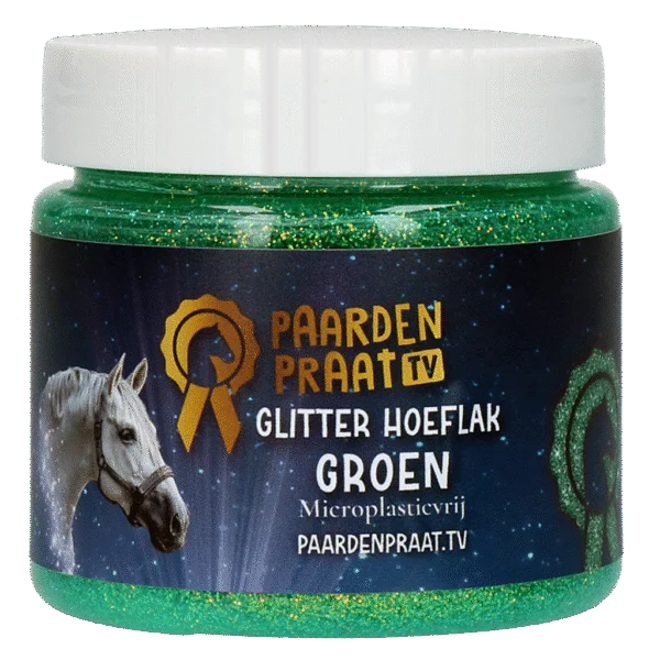 Lakier do kopyt z brokatem na bazie wody, turkusowy – Paardenpraat TV Glitter Hoeflak