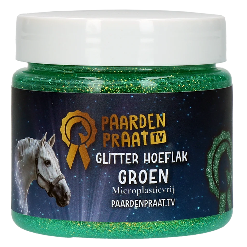Lakier do kopyt z brokatem na bazie wody, turkusowy – Paardenpraat TV Glitter Hoeflak - obrazek 1