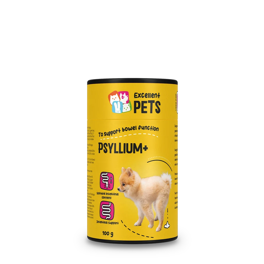 PSYL002.png Łuski babki jajowatej dla psów w proszku, 100 g – Excellent Pets Dog Psyllium+ - obrazek 1