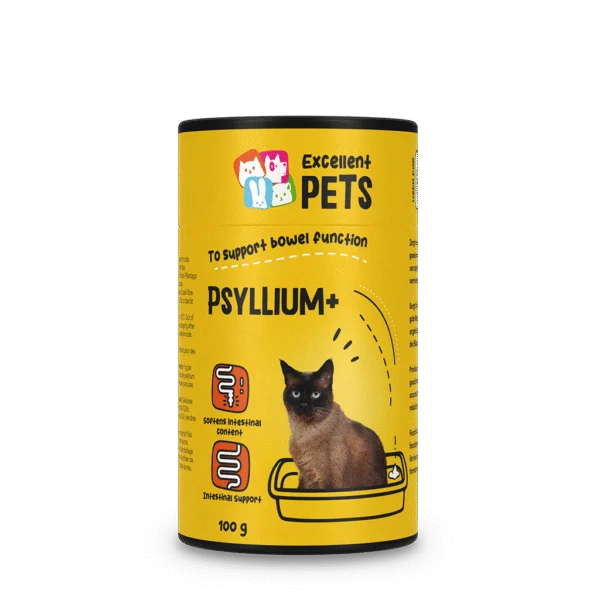 Psyllium w proszku dla kotów z mączką chleba świętojańskiego, 100 g – Excellent Pets Cat Psyllium+