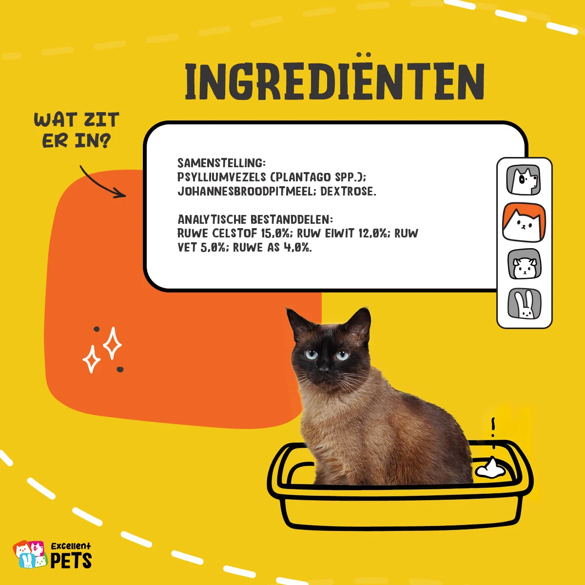 Psyllium w proszku dla kotów z mączką chleba świętojańskiego, 100 g – Excellent Pets Cat Psyllium+ - obrazek 4