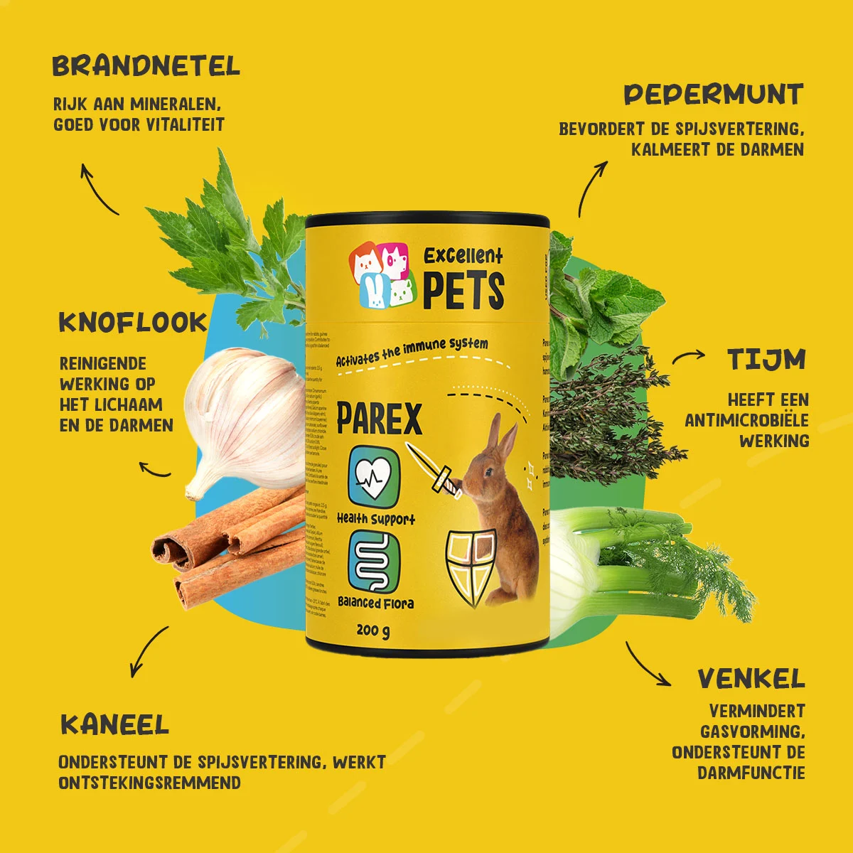Uzupełniająca karma dla królików w formie granulek, 200 g – Excellent Pets Rabbit Parex - obrazek 6
