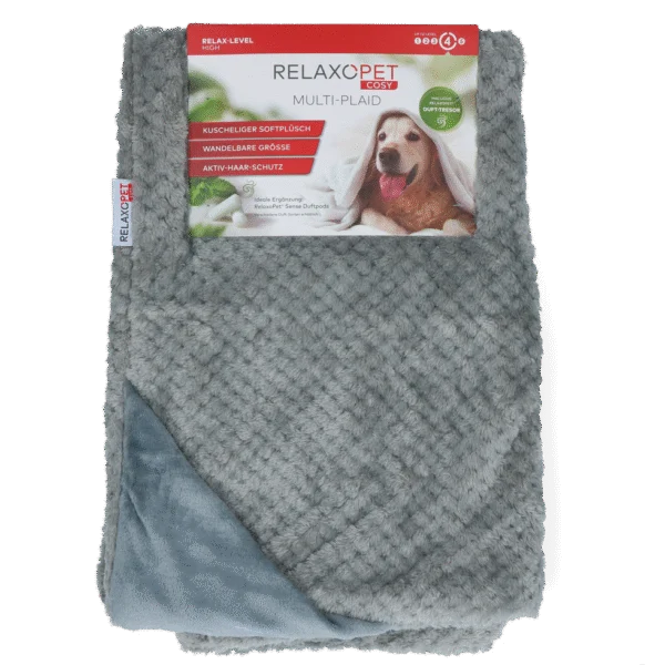 Koc dla psa z mik pluszu, szary, 65 x 95 cm – Relaxopet Cosy Multi-Plaid Original