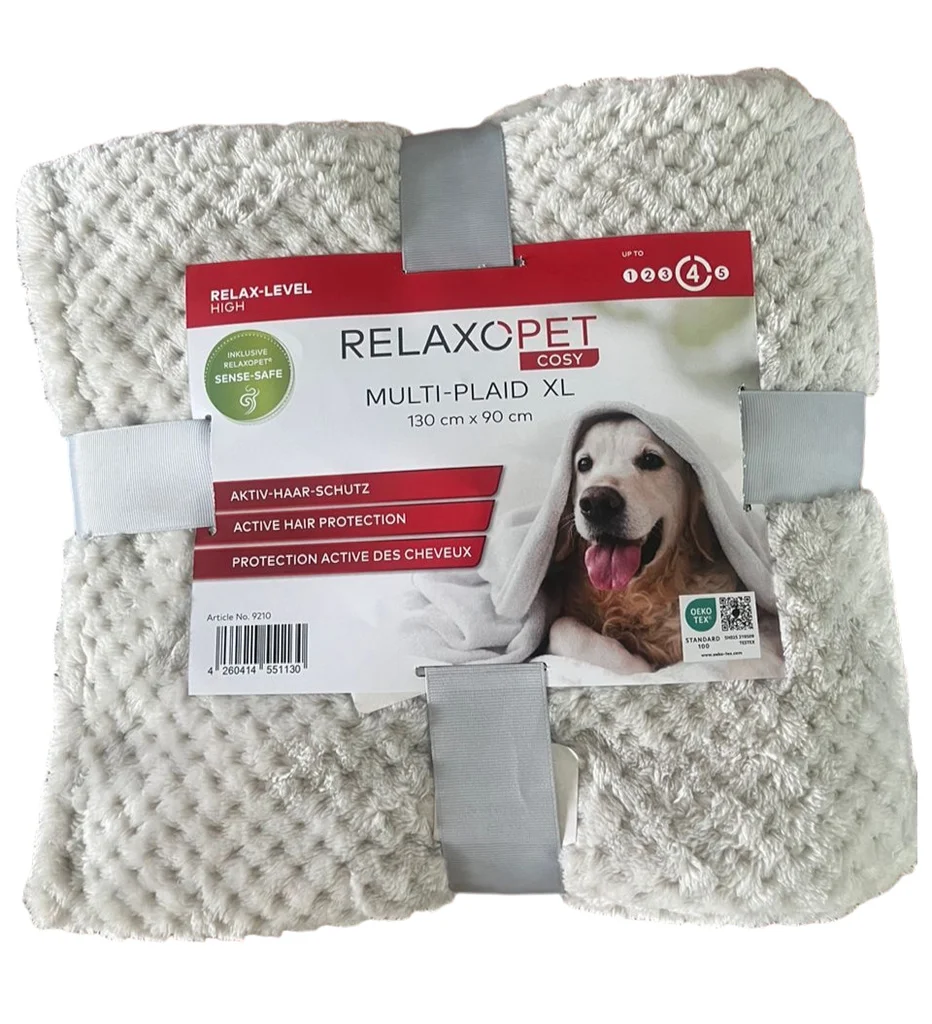 Kocyk dla psa z mikropolaru, szary, 150 x 90 cm – Relaxopet Cosy Multi-Plaid XL - obrazek 1