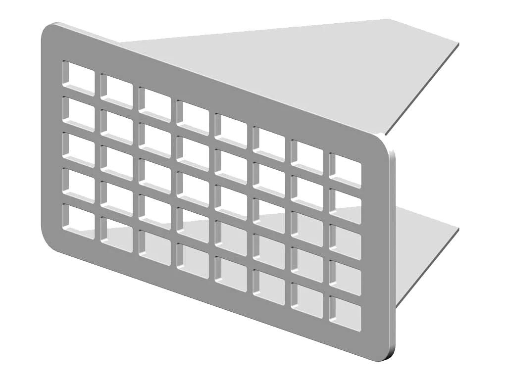 RENO0050.png Kratka renowacyjna do wentylacji przestrzeni podpodłogowej ze stali nierdzewnej, 5 x 10,5 cm – Renofix - obrazek 1