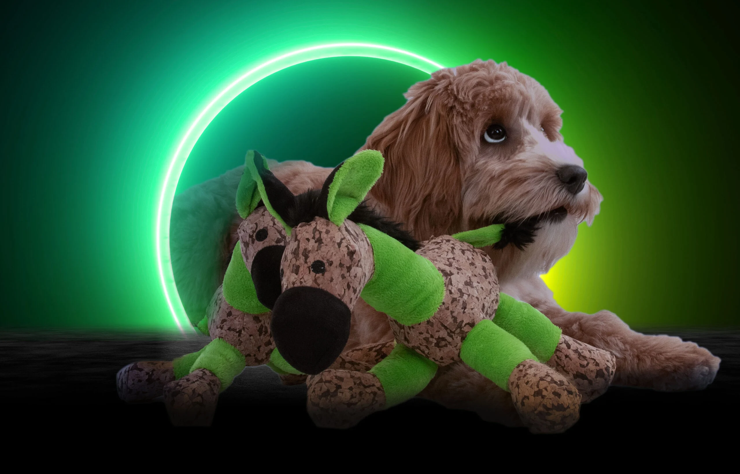 Pluszowa zabawka dla psa Osiołek z piszczałką, zielony S – Retro Dog Donkey - obrazek 4