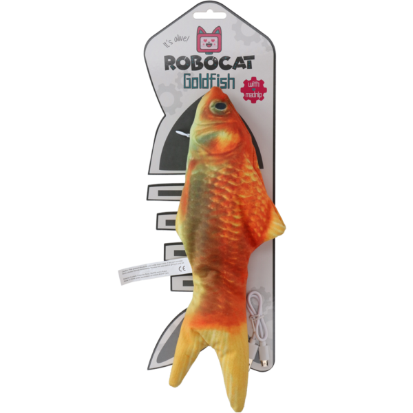 Ruszająca się rybka zabawka, złota rybka z MADNIP, 30 cm – Robocat Fish