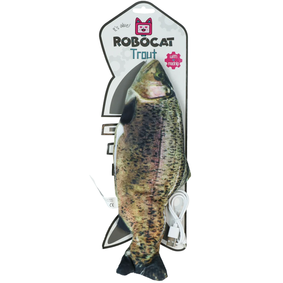 Poruszająca się ryba do zabawy Pstrąg z Madnipem, 30 cm – Robocat Fish - obrazek 1