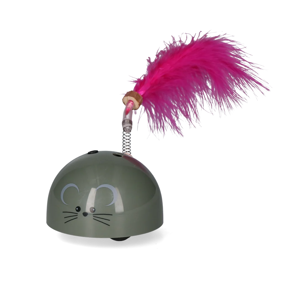 Myszka do zabawy z czujnikiem ruchu i Madnip, szara – Robocat Mouse - obrazek 3