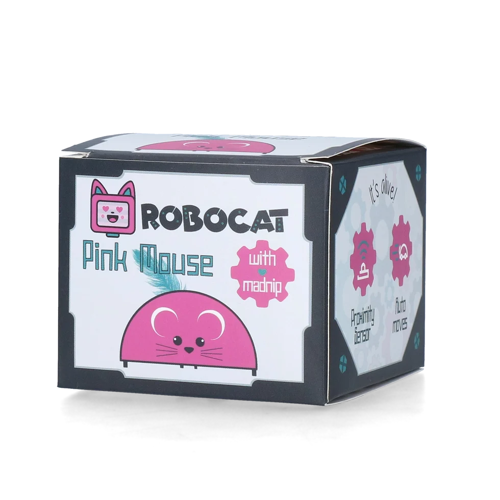 Zabawka w kształcie myszy z czujnikiem ruchu i madnipem, różowa – Robocat Mouse - obrazek 3