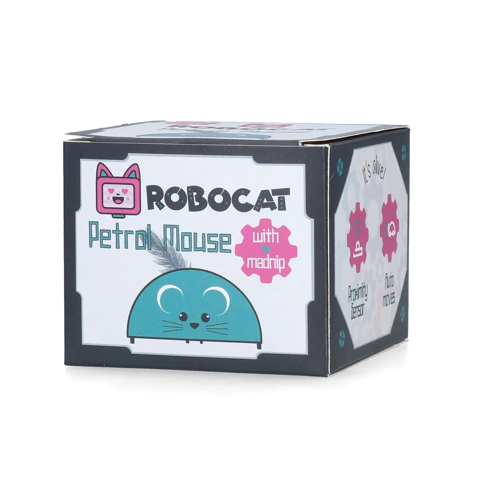 Myszka do zabawy z czujnikiem ruchu i Madnip, petrol – Robocat Mouse - obrazek 3