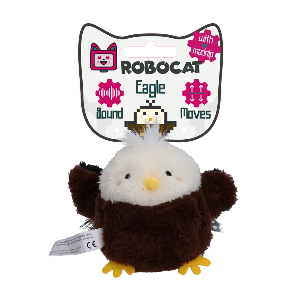 Ruchoma zabawka dla kota z dźwiękiem i madnipem – Robocat Orzeł - obrazek 1