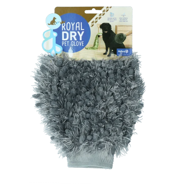 Rękawica do wycierania i szczotkowania psa z mikrofibry, 24 x 18 cm – Royal Dry