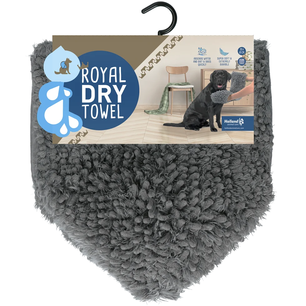 Ręcznik dla psa z mikrofibry i kieszeniami na dłonie, 35 x 81 cm – Royal Dry - obrazek 1