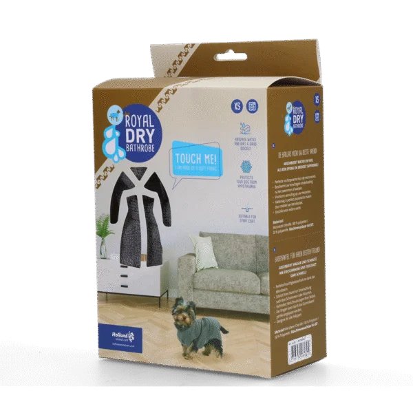 Szlafrok dla psa z mikrofibry XS, długość grzbietu 30 do 35 cm – Royal Dry