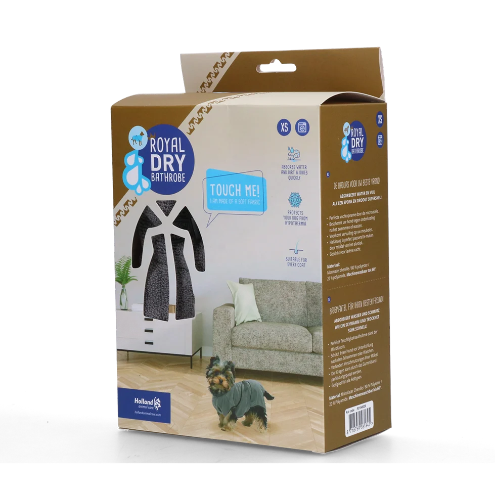 Szlafrok dla psa z mikrofibry XS, długość grzbietu 30 do 35 cm – Royal Dry - obrazek 1