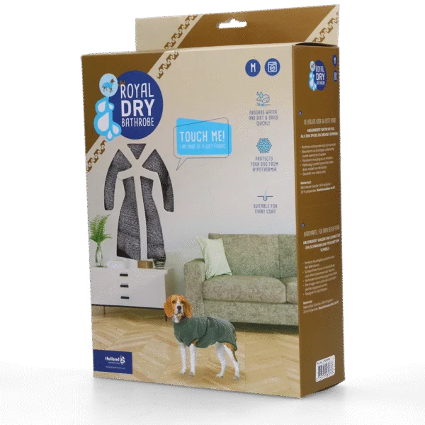 Szlafrok dla psa z mikrofibry M, długość grzbietu 50 do 58 cm – Royal Dry